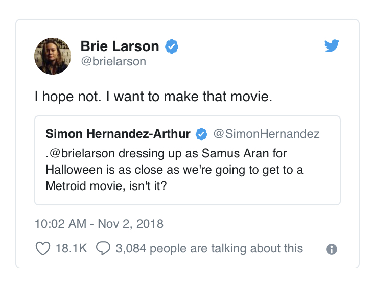 Brie Larson Metroid Movie Response