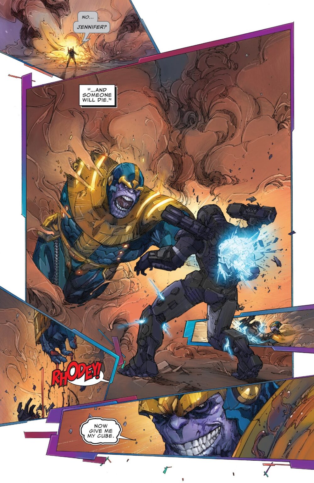 World Breaker Hulk Vs Thanos Who Wins This Epic Battle Of The Titans   Thanos Punches Through War Machine 999x1536 